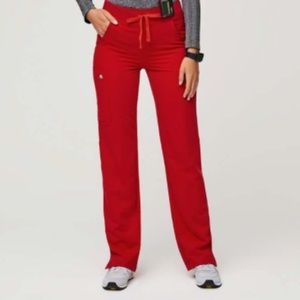 Women's Figs Winning Red Kade Cargo Scrub Pants- Medium